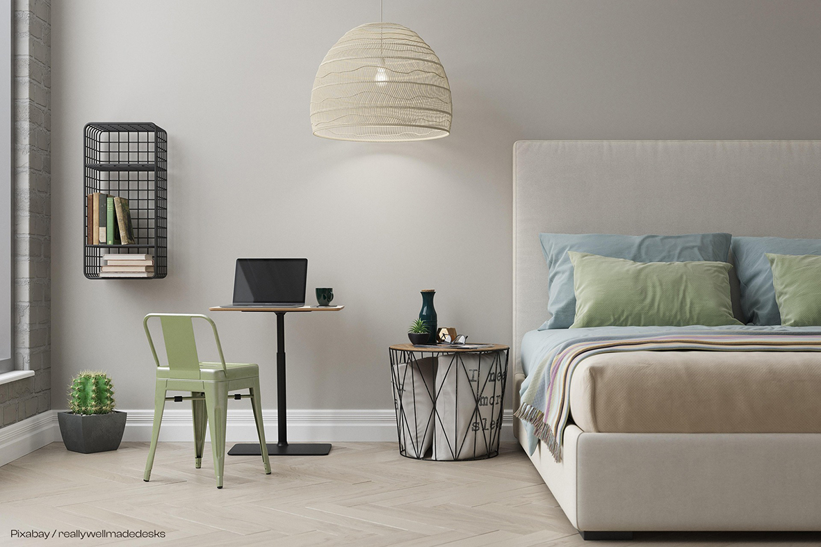 Schlafzimmer, Pastellfarben