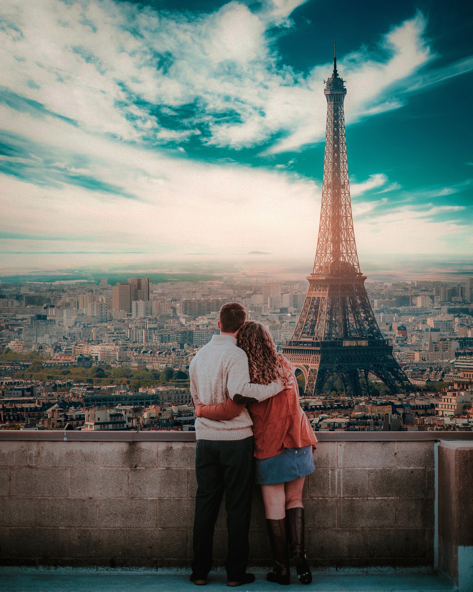 Paar in Paris - Eiffelturm