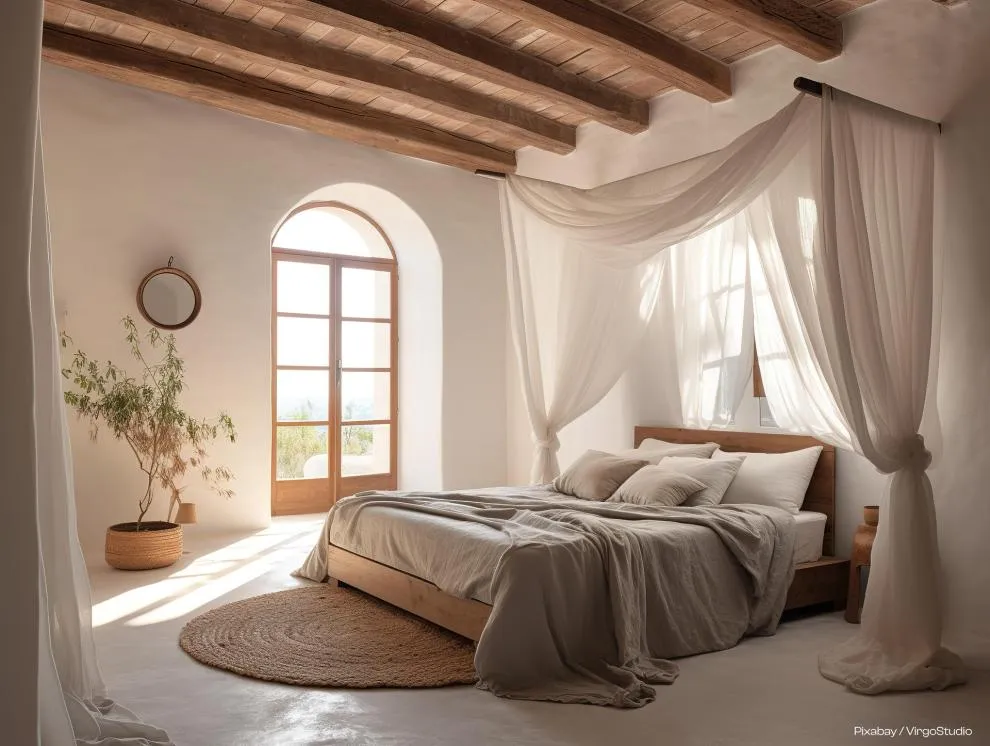Bett mit Kissen