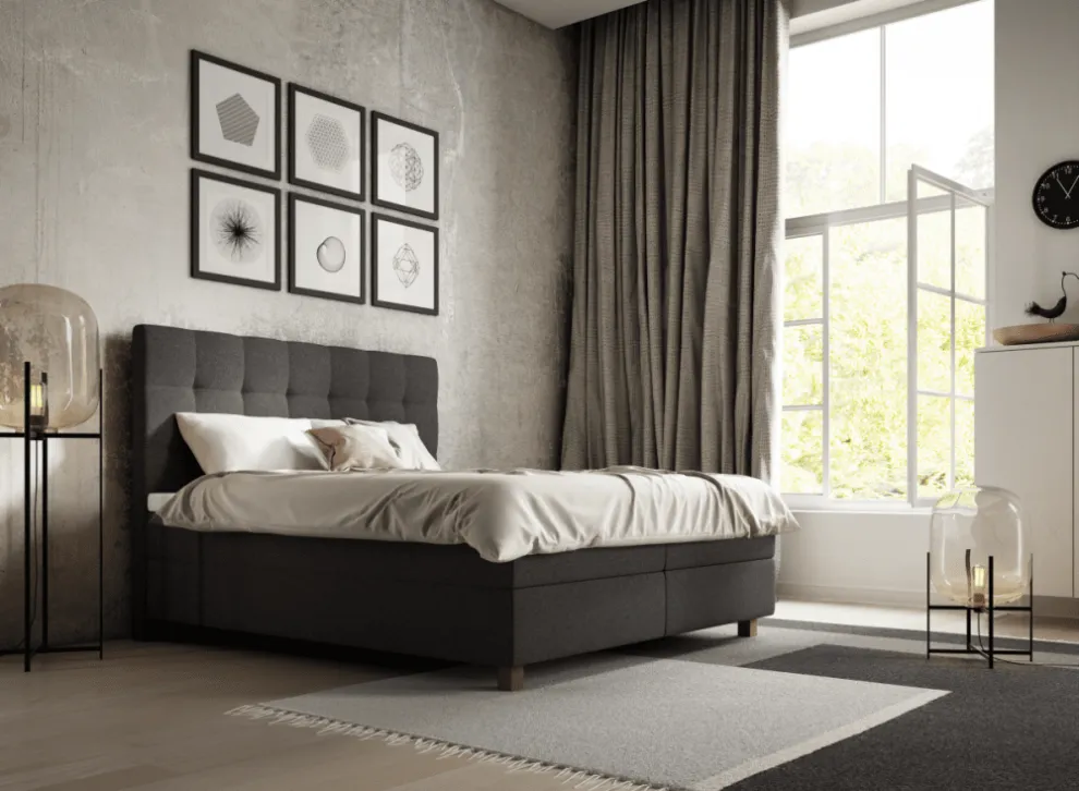 Boxspringbett Grau