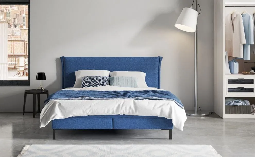 Boxspringbett Blau